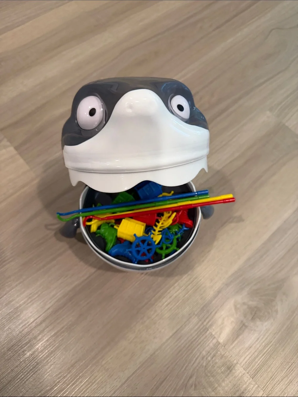 Whale Shape Fishing Toy Set - Gray and White